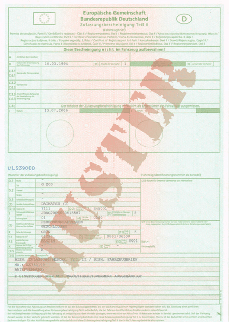 Zulassungsbescheinigung Teil 2